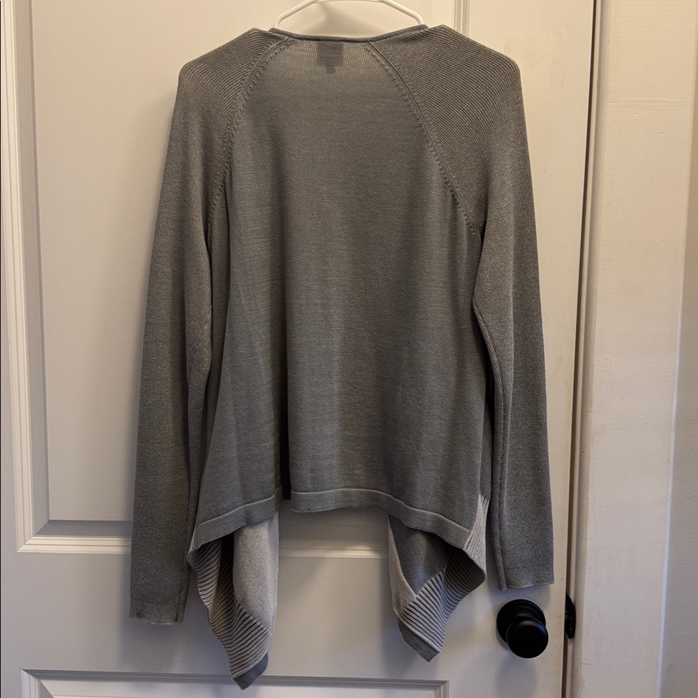 CAbi Pocket Sage Open Front Waterfall Cardigan Sweater Size Medium - Picture 4 of 6